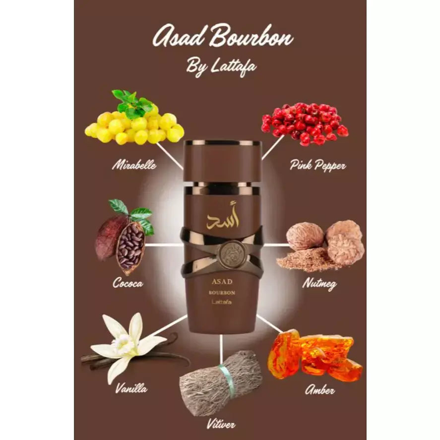 Perfume Árabe Asad Bourbon Lattafa 100ml EDP Original